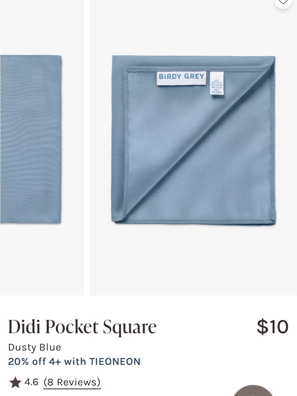 Birdy Grey Dusty Blue Didi Pocket Square